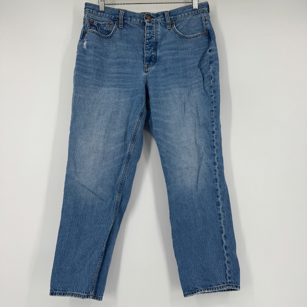 J.Crew High-Rise Straight Premium Edition Blue Button Fly Jeans Size 30 - Picture 2 of 10